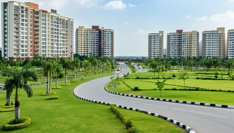 A depiction of the lush landscapes and modern infrastructure at Birla Evara A depiction of the lush landscapes and modern infrastructure at Birla Evara